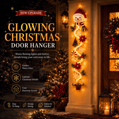 Glowing Christmas Door Hanger | 6 Festive Light Designs