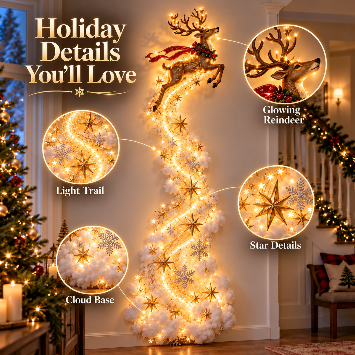 Christmas Magic Trail Wall Light - A Little Christmas Magic, Right on Your Wall