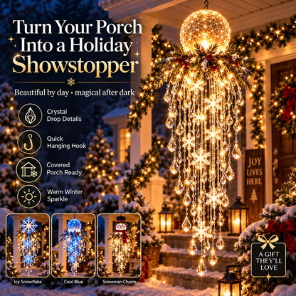 Hanging Snowflake & Crystal LED Porch Décor